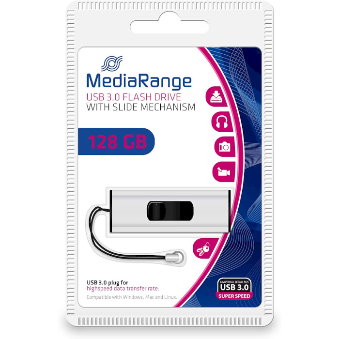 Флэшка MEDIARANGE Slide 128GB USB3.0 (MR918)
