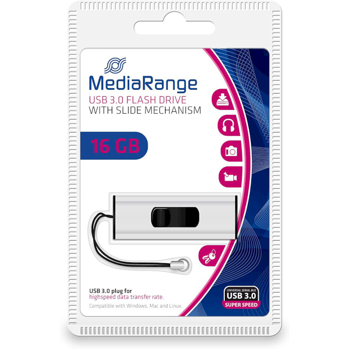 Флэшка MEDIARANGE Slide 16GB USB3.0 (MR915)