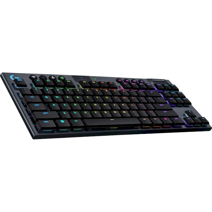 Клавіатура бездротова LOGITECH G915 TKL Lightspeed Wireless RGB Keyboard Clicky Carbon (920-009536)