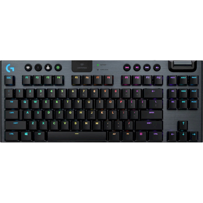 Клавиатура беспроводная LOGITECH G915 TKL Lightspeed Wireless RGB Keyboard Clicky Carbon (920-009536)
