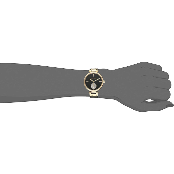 Годинник ANNE KLEIN Swarovski Crystal Accented Mesh Bracelet Gold/Black (AK3001BKBK)