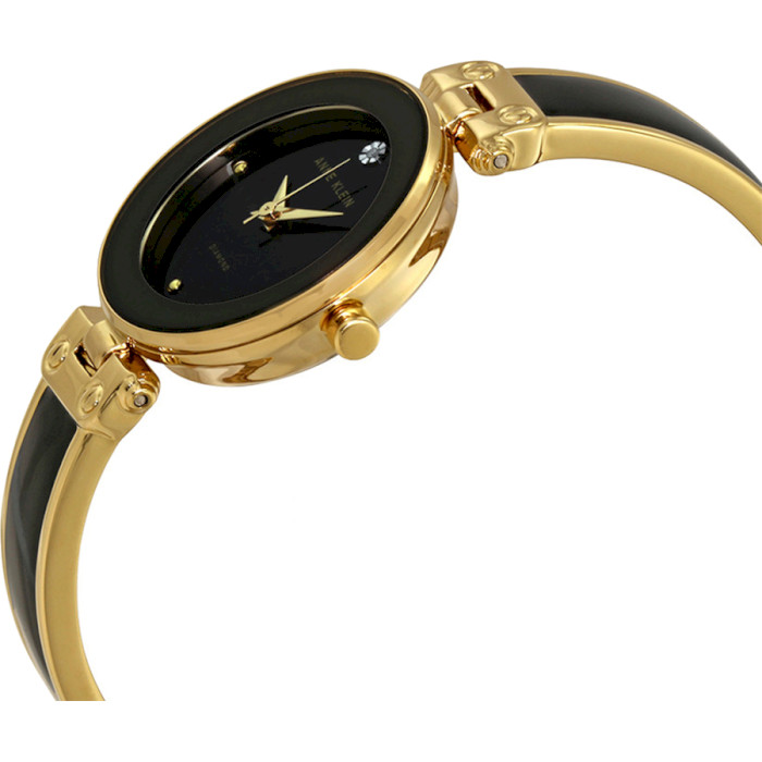 Часы ANNE KLEIN Women's Diamond-Accented Bangle Black/Gold (AK/1980BKGB)