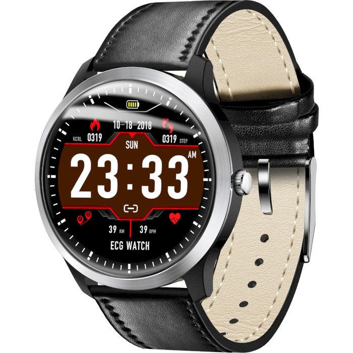 Смарт-часы LEMFO N58 Leather Black