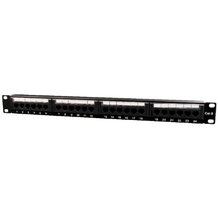 Патч-панель CABLEXPERT 1U 19" 24-port UTP Cat.6 (NPP-C624CM-001)