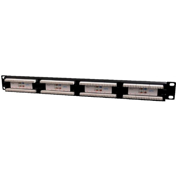 Патч-панель CABLEXPERT 1U 19" 24-port UTP Cat.6 (NPP-C624CM-001)