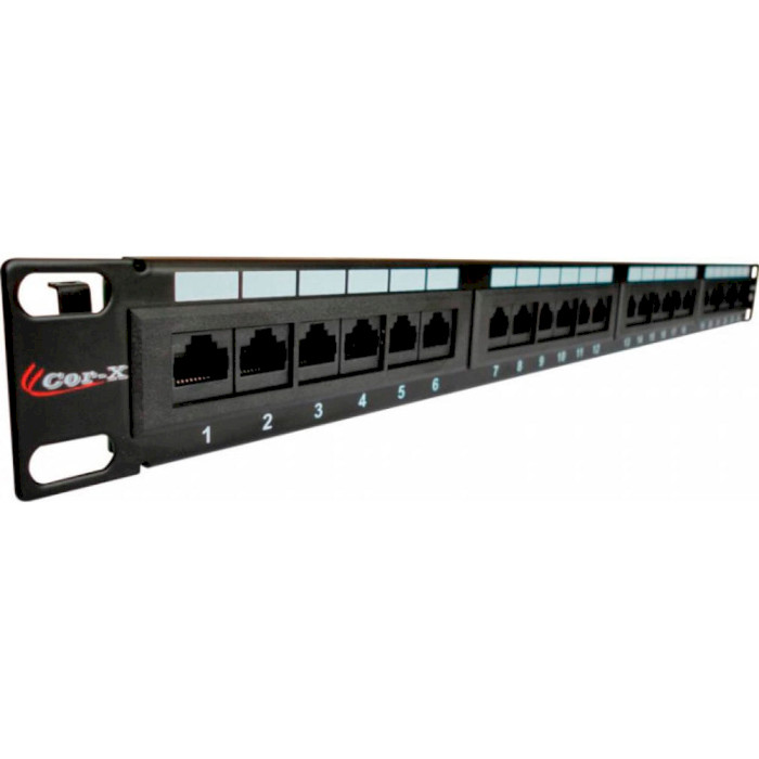 Патч-панель COR-X 1U 19" 24-port UTP Cat.5e (051349/TPP24C5E/1)