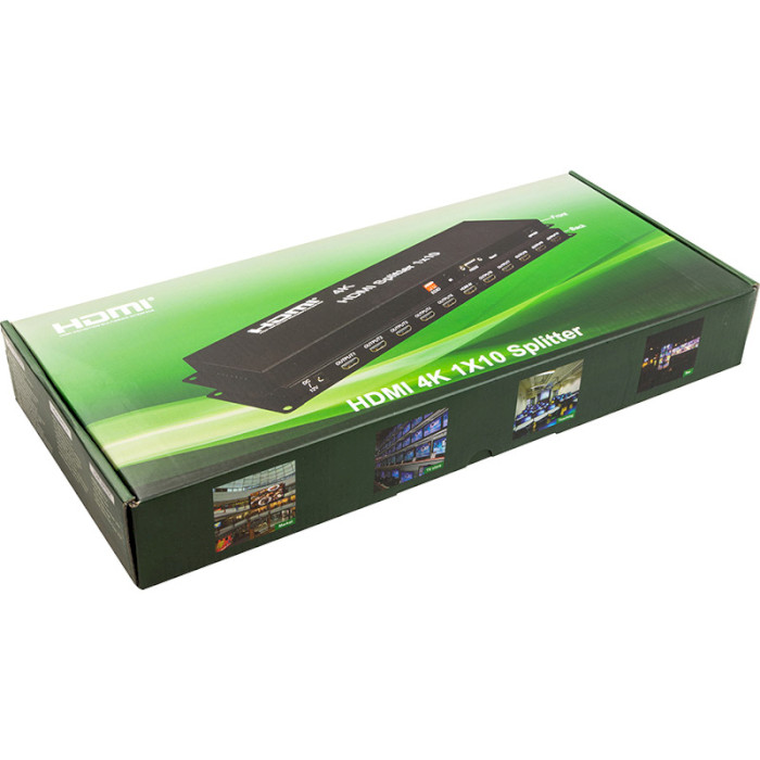HDMI сплітер 1 to 10 POWERPLANT HDMI 1x10 V1.4, 3D, 4K/30Hz (CA912506)