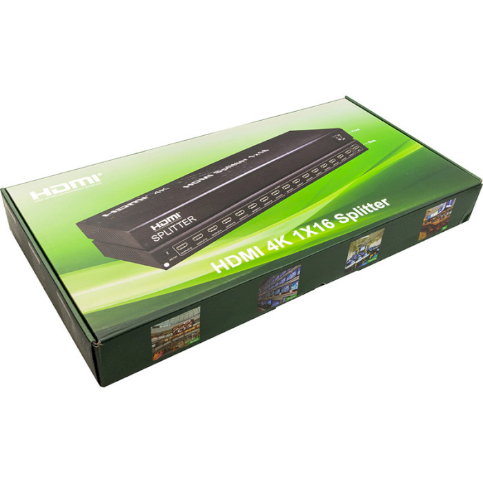 HDMI сплиттер 1 to 16 POWERPLANT HDMI 1x16 V1.4, 3D, 4K/30Hz (CA912513)