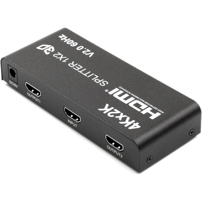 HDMI сплітер 1 to 2 POWERPLANT HDMI 1x2 V2.0, 3D, 4K/60Hz (CA912476)