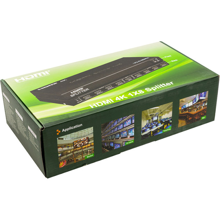 HDMI сплиттер 1 to 8 POWERPLANT HDMI 1x8 V2.0, 3D, 4K/60Hz (CA912490)