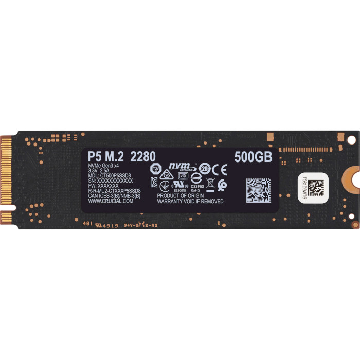 SSD диск CRUCIAL P5 500GB M.2 NVMe (CT500P5SSD8)