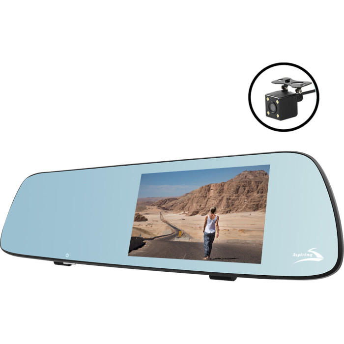 Автомобільний відеореєстратор-дзеркало з камерою заднього виду ASPIRING Maxi 1 X2 SpeedCam (MS885440)