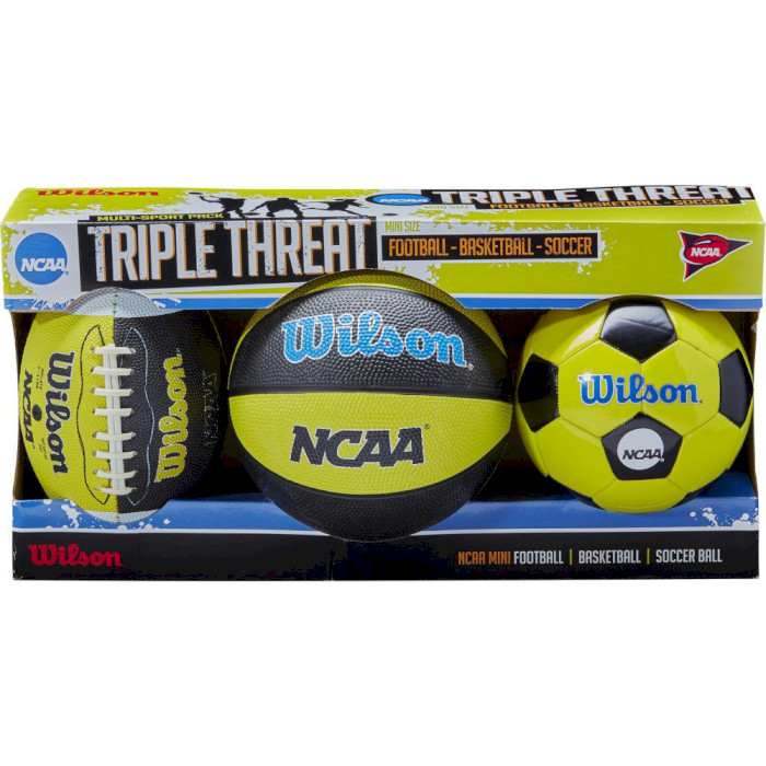 Набір міні-м'ячів WILSON NCAA Triple Threat Kit SS14 (WTX0754ID)