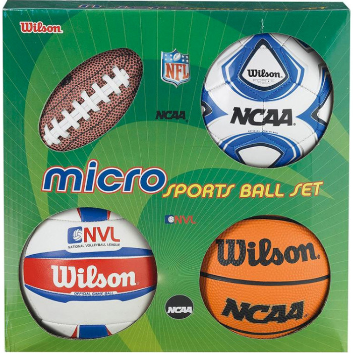 Набір міні-м'ячів WILSON NCAA Micro Sports Ball Set SS14 (X0544)