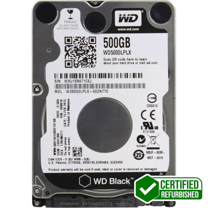 Жёсткий диск 2.5" WD Black 500GB SATA/32MB (WD5000LPLX-FR) Refurbished