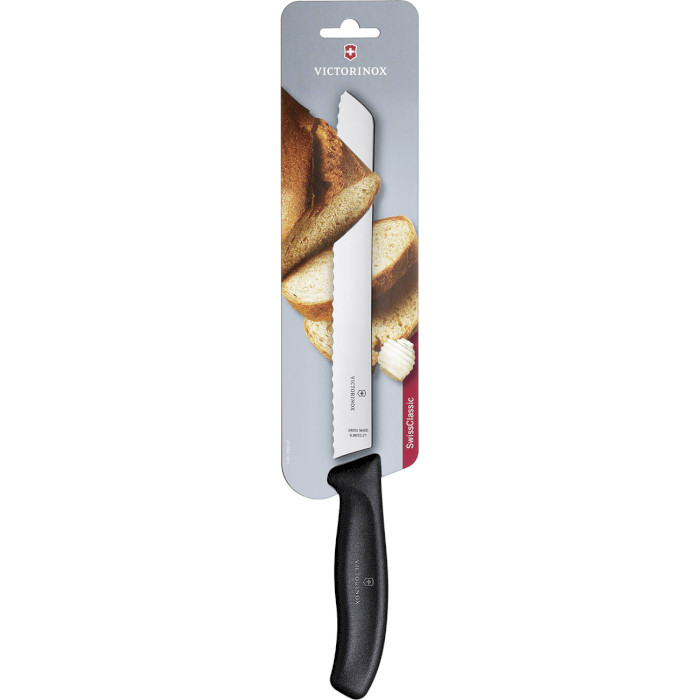 Нож кухонный для хлеба VICTORINOX SwissClassic Black 210мм (6.8633.21B)
