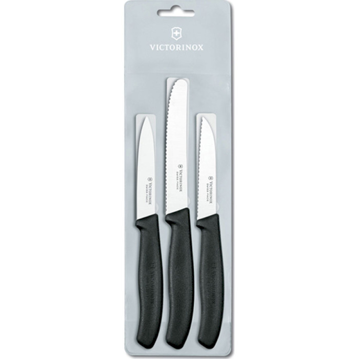Набор кухонных ножей VICTORINOX Swiss Classic Paring Knife Set with Peeler Black 3пр (6.7113.3)