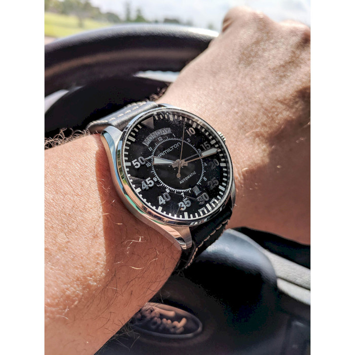 Khaki Aviation Pilot Day Date Auto 42mm Black Dial HAMILTON Khaki Aviation Pilot Day Date Auto 42mm Black Dial H64615735