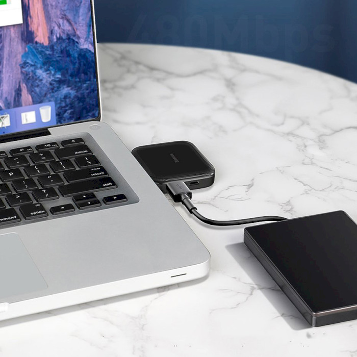 USB хаб BASEUS Fully folded portable 4-in-1 USB Black (CAHUB-CW01)