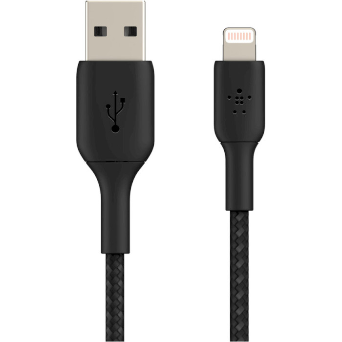 Кабель BELKIN Boost Up Charge Braided USB-A to Lightning 1м Black (CAA002BT1MBK)