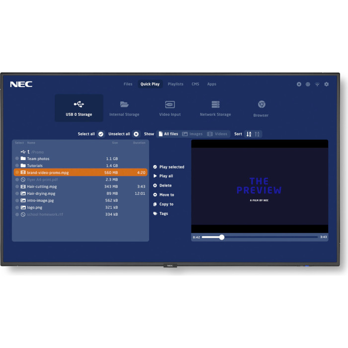 Информационный дисплей 55" NEC MultiSync V554Q-MPi3