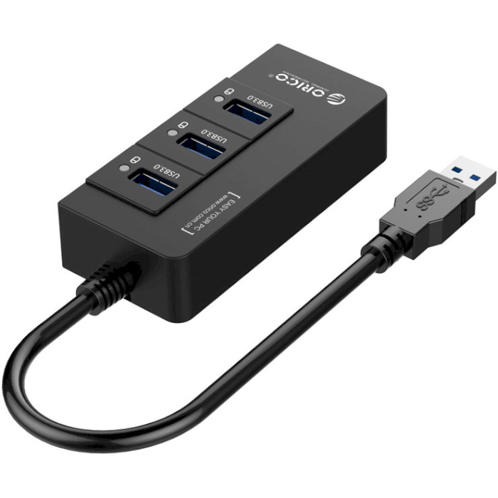 Сетевой адаптер с USB хабом ORICO USB3.0 Gigabit Adapter + 3-port Hub (HR01-U3)
