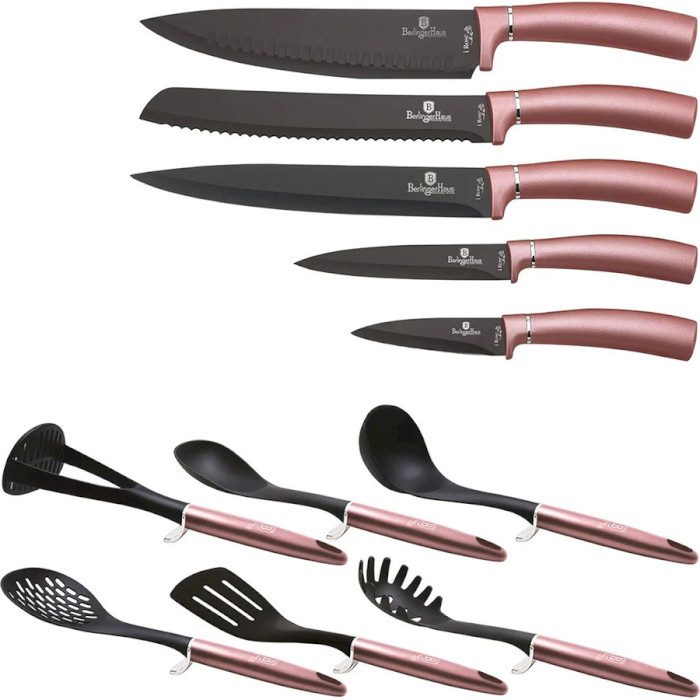 Набор кухонных ножей на подставке BERLINGER HAUS I-Rose Collection 12пр (BH-6252)