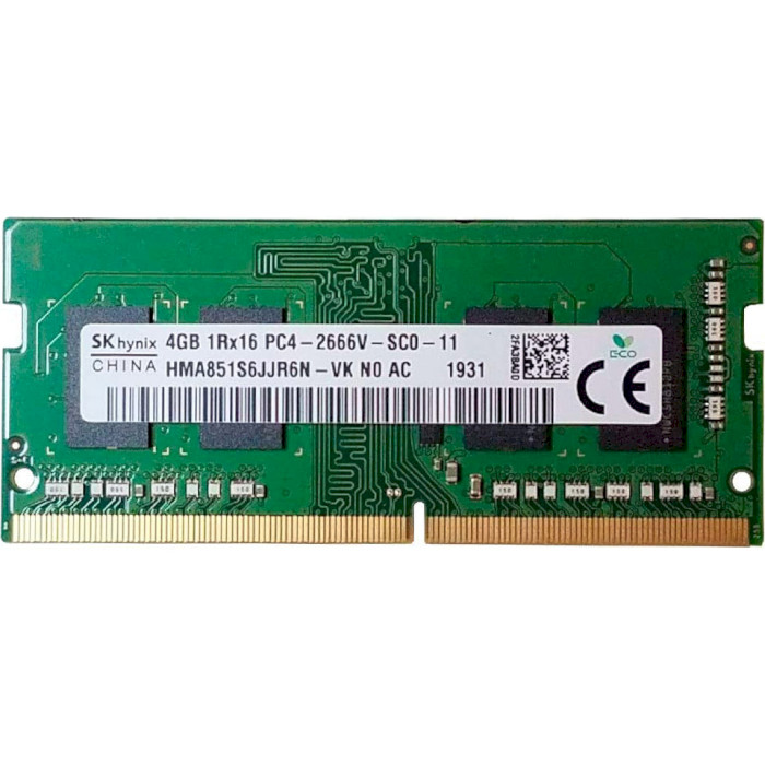 Модуль пам'яті HYNIX SO-DIMM DDR4 2666MHz 4GB (HMA851S6JJR6N-VK)
