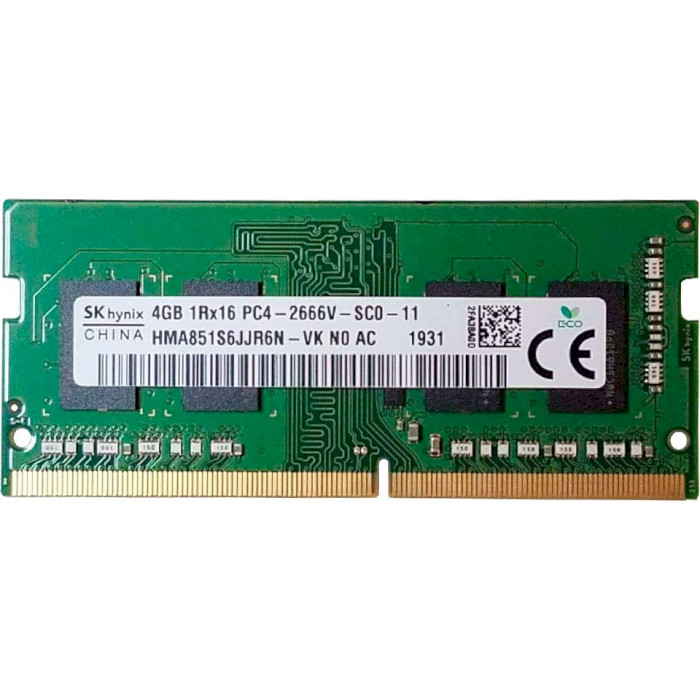 Модуль памяти HYNIX SO-DIMM DDR4 2666MHz 4GB (HMA851S6JJR6N-VK)