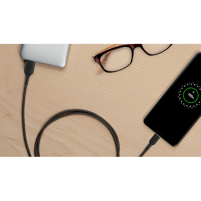 Кабель BELKIN Boost Up Charge Braided USB-A to USB-C 3м Black (CAB002BT3MBK)