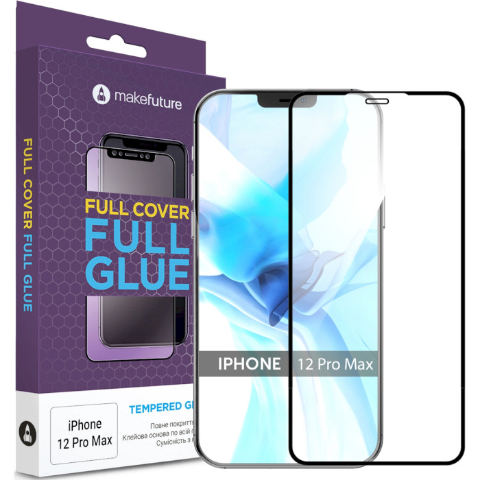 Захисне скло MAKE Full Cover Full Glue для iPhone 12 Pro Max (MGF-AI12PM)