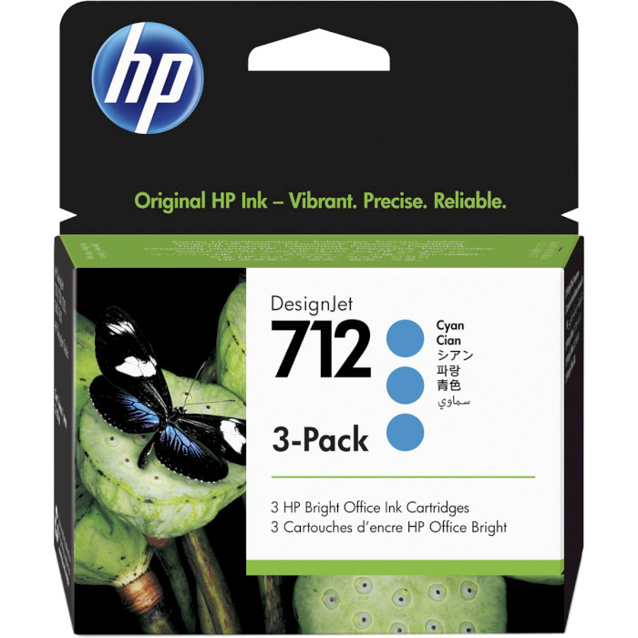 Картридж HP 712 3-pack Cyan (3ED77A)
