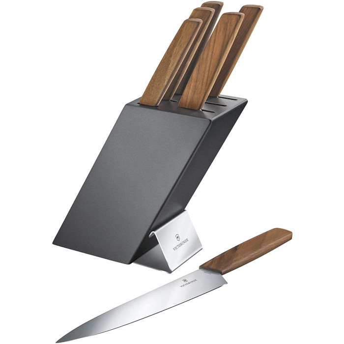 Набір кухонних ножів на підставці VICTORINOX Swiss Modern Cutlery Block 6пр (6.7186.6)