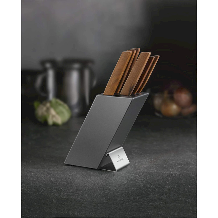 Набір кухонних ножів на підставці VICTORINOX Swiss Modern Cutlery Block 6пр (6.7186.6)