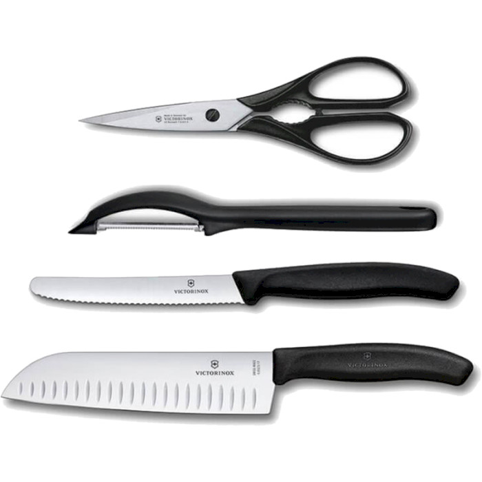 Набір кухонних ножів VICTORINOX Swiss Classic Kitchen Set Black 4пр (6.7133.4G)