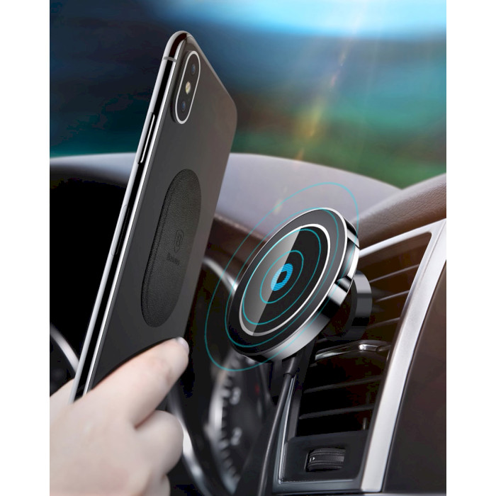 Автотримач для смартфона з бездротовою зарядкою BASEUS Big Ears Car Mount Wireless Charger Black/Уцінка (WXER-01)