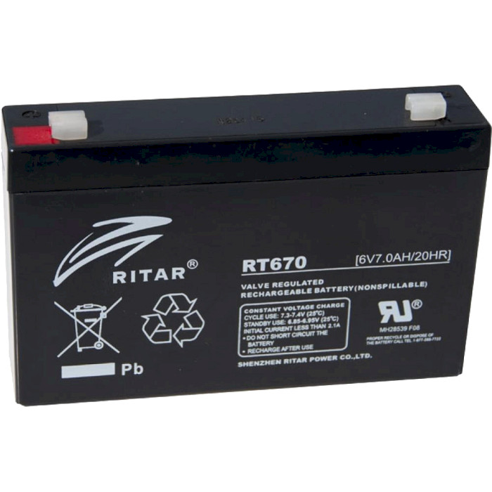 Акумуляторна батарея RITAR RT670 (6В, 7Агод)