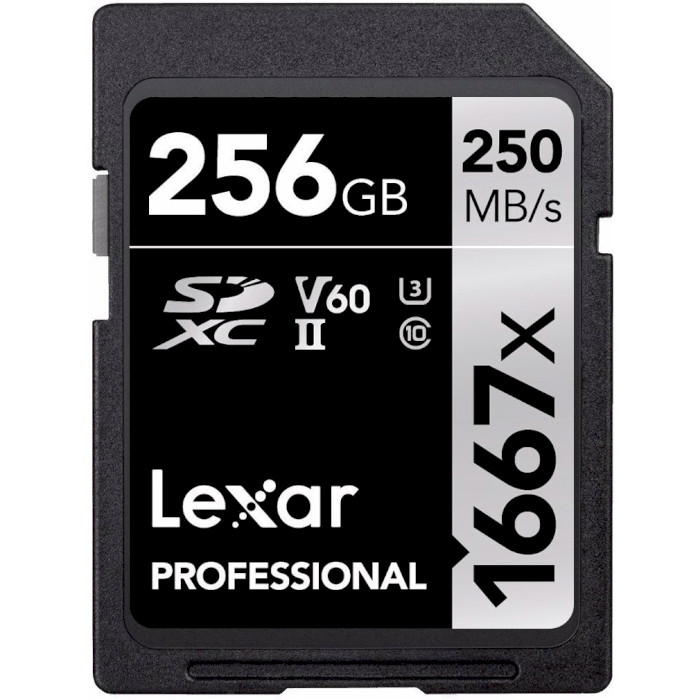 Карта памяти LEXAR SDXC Professional 1667x 256GB UHS-II U3 V60 Class 10 (LSD256CB1667)
