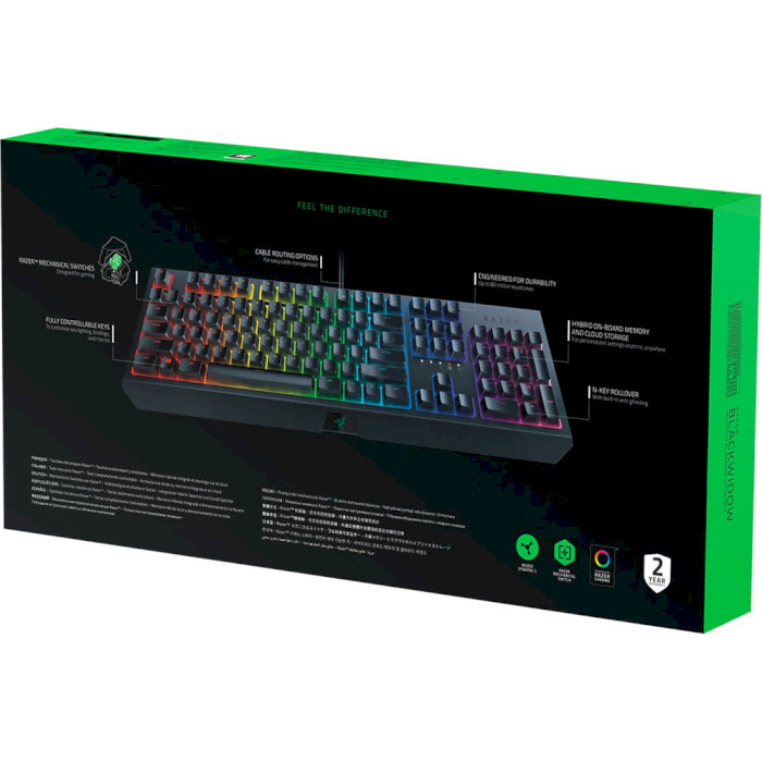 Клавіатура RAZER BlackWidow Green Switch UA RGB Black (RZ03-02860100-R3M1)