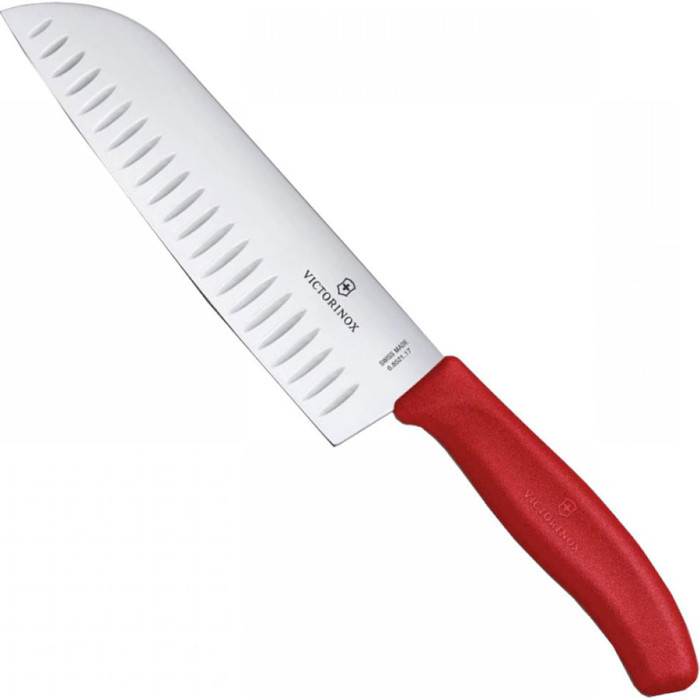 Ніж кухонний VICTORINOX SwissClassic Santoku Red 170мм (6.8521.17B)