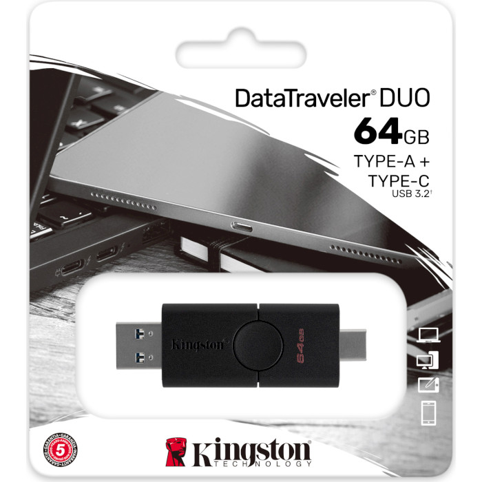 Флэшка KINGSTON DataTraveler Duo 64GB (DTDE/64GB)