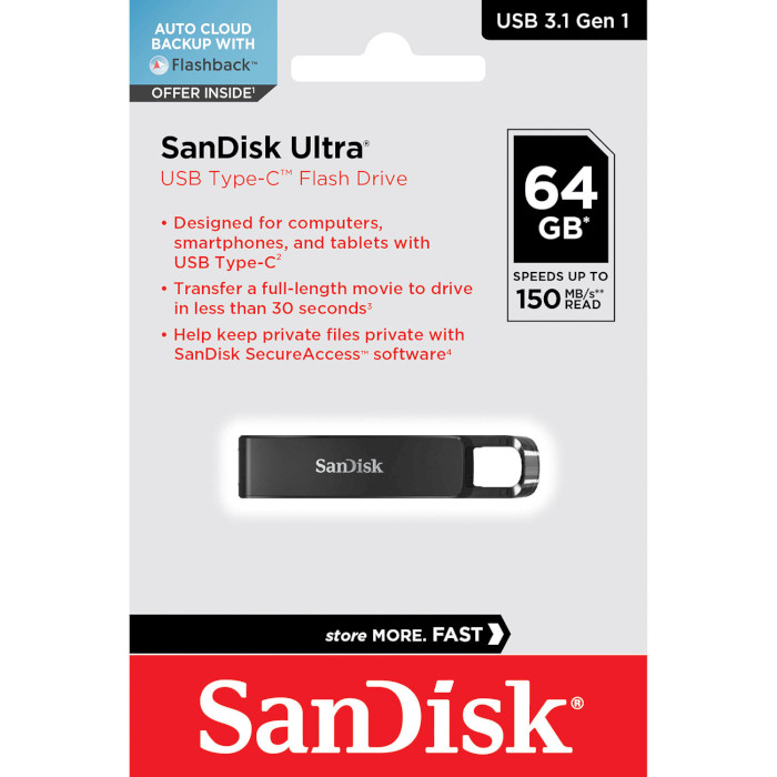 Флэшка SANDISK Ultra Type-C 64GB (SDCZ460-064G-G46)