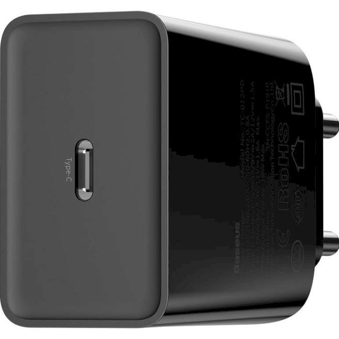Зарядное устройство BASEUS Speed Mini PD Type-C Quick Charger 18W Black (CCFS-X01)