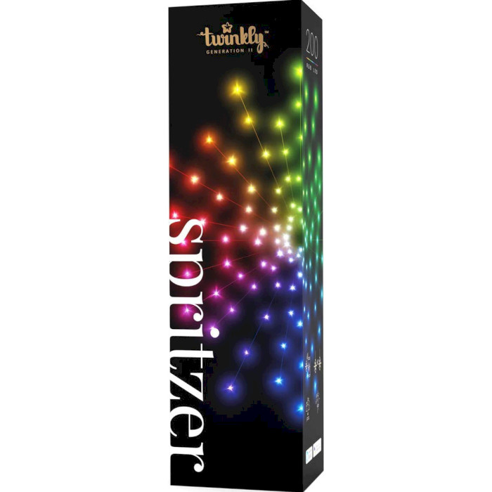 Smart LED гірлянда TWINKLY Spritzer RGB 200 Gen II Multicolor Edition IP44 White Cable (TWB200STP-WEU)