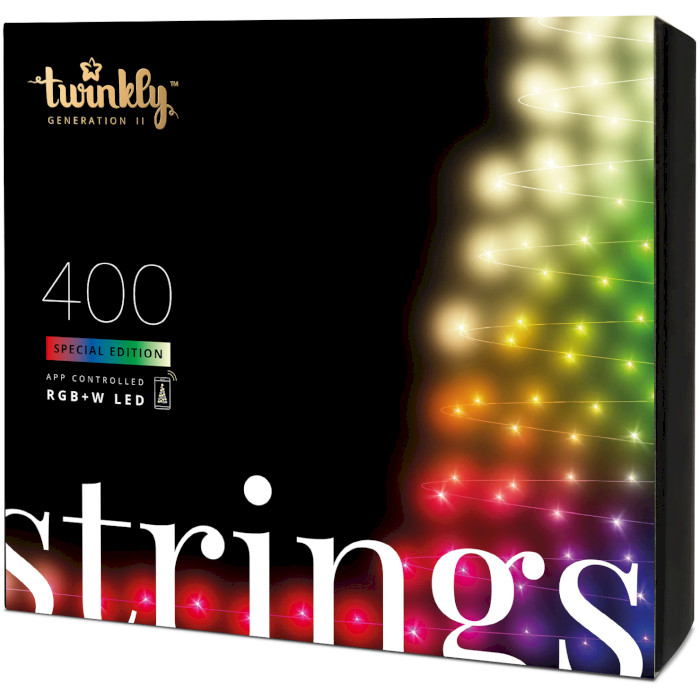 Smart LED гірлянда TWINKLY Strings RGBW 400 Gen II Special Edition IP44 Black Cable (TWS400SPP-BEU)