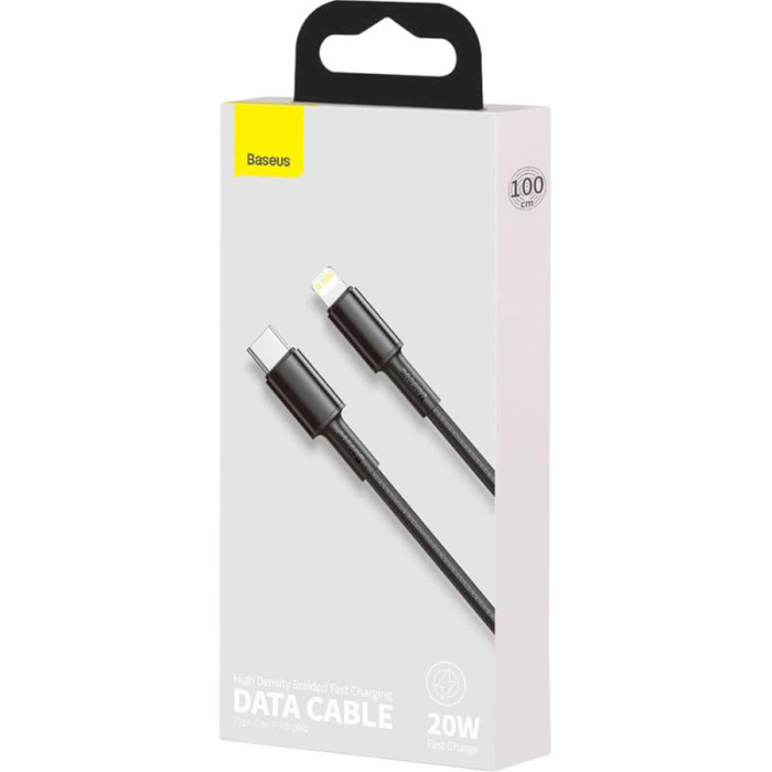 Кабель BASEUS High Density Braided Fast Charging Data Cable Type-C to Lightning 20W 1м Black (CATLGD-01)