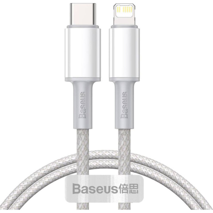Кабель BASEUS High Density Braided Fast Charging Data Cable Type-C to Lightning 20W 1м White (CATLGD-02)