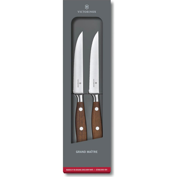 Набор кухонных ножей VICTORINOX Grand Maitre Wood Steak Set 2пр (7.7240.2W)