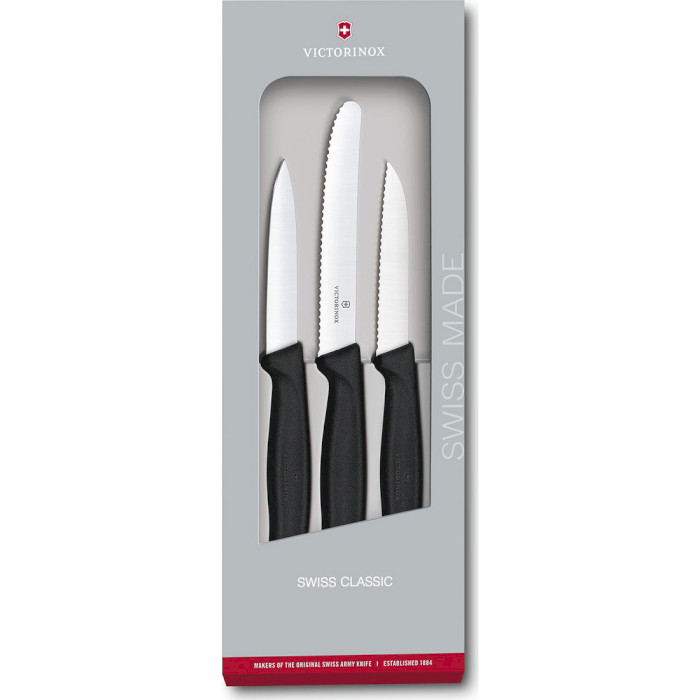 Набор кухонных ножей VICTORINOX SwissClassic Paring Knife Set Black 3пр (6.7113.3G)