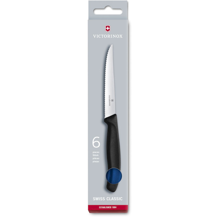 Набір кухонних ножів VICTORINOX SwissClassic Steak Set Blue 6пр (6.7232.6)